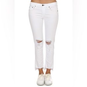 Rag & Bone Dre Capri jean distressed White Prospector 29